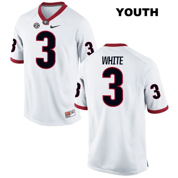 Georgia Bulldogs Youth Zamir White #3 NCAA Authentic White Nike Stitched College Football Jersey NJM6056SZ